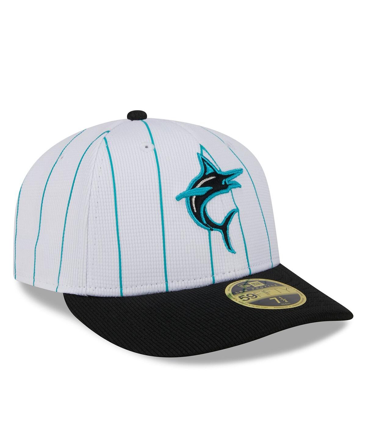 Shop New Era Men's  White Miami Marlins 2024 Batting Practice Low Profile 59fifty Fitted Hat