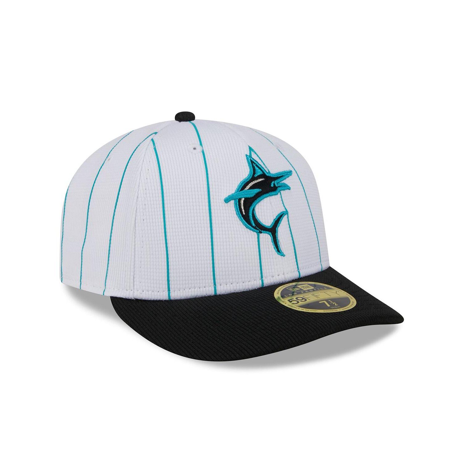 Men's White Miami Marlins 2024 Batting Practice Low Profile 59FIFTY Fitted Hat
