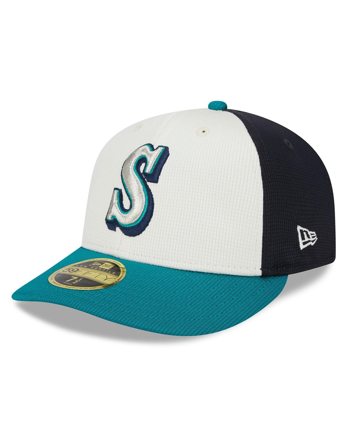 Shop New Era Men's  Cream Seattle Mariners 2024 Batting Practice Low Profile 59fifty Fitted Hat