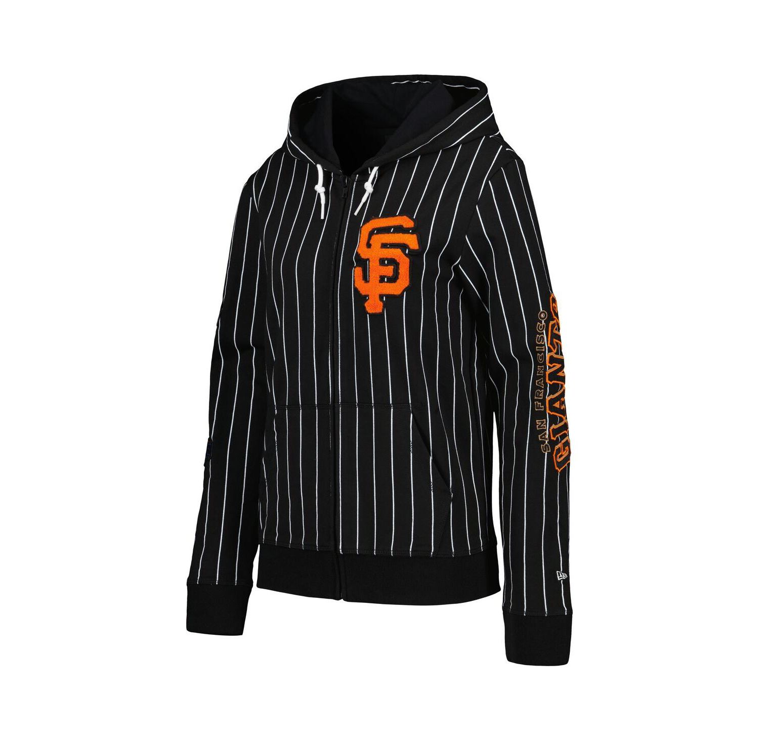 Women's Black San Francisco Giants Pinstripe Tri-Blend Full-Zip Jacket