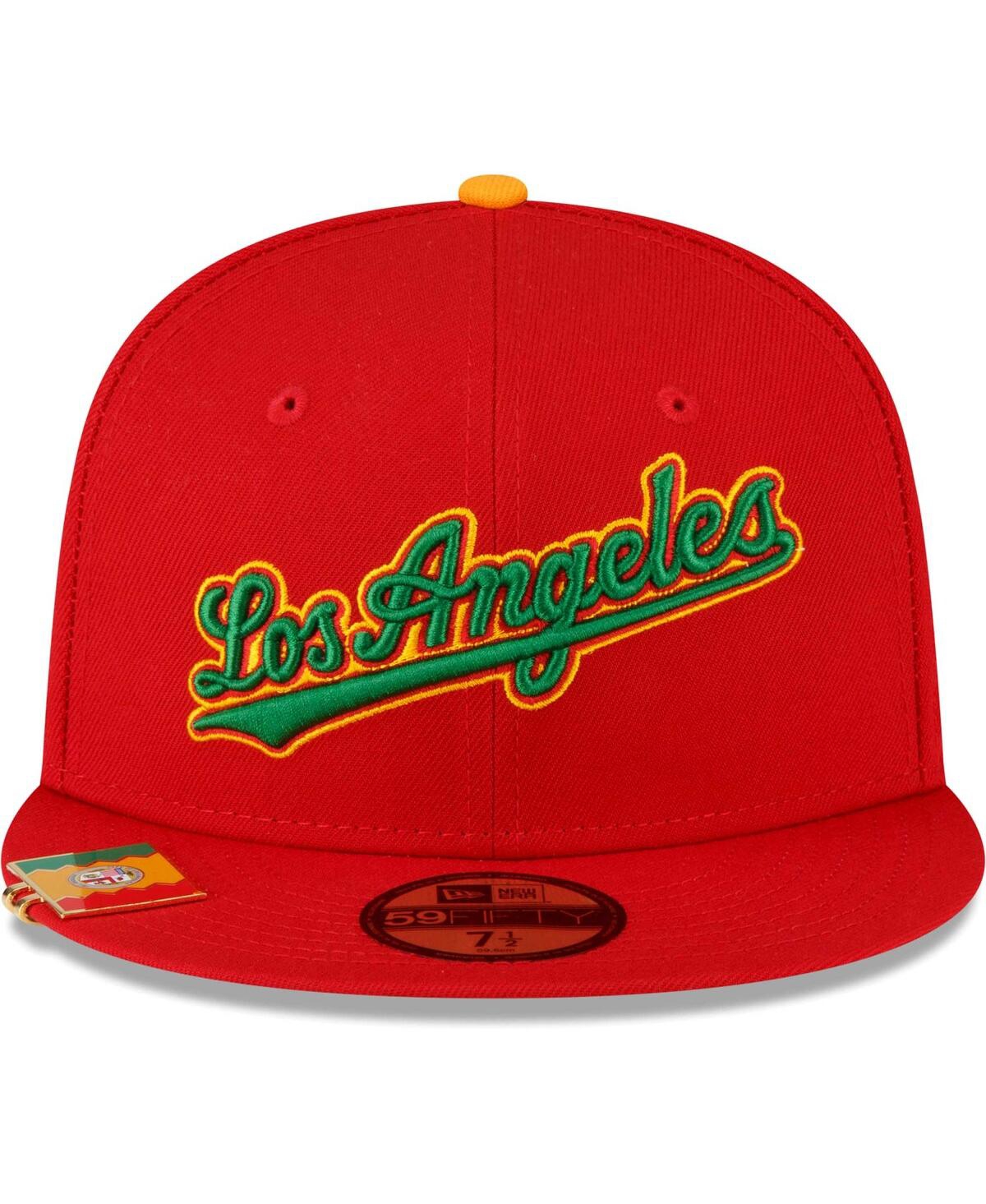New Era Red Los Angeles Dodgers City Flag 59fifty Fitted Hat In Red