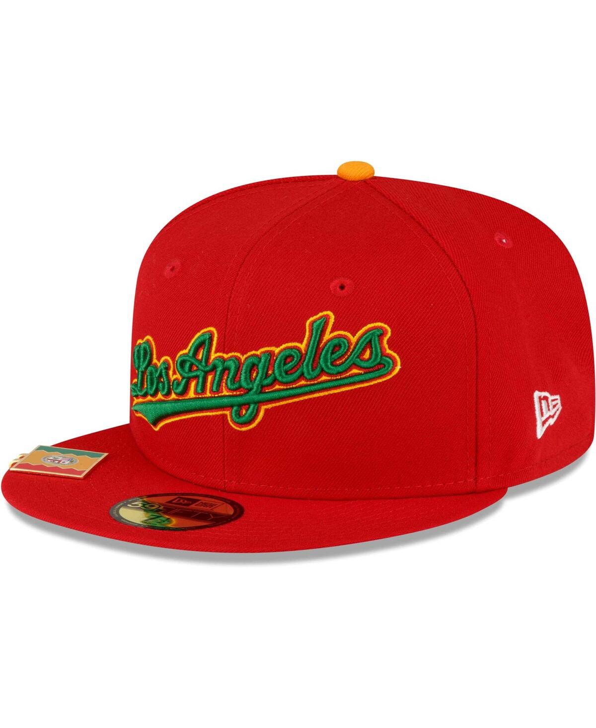 New Era Red Los Angeles Dodgers City Flag 59fifty Fitted Hat In Red