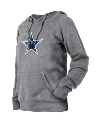 Women's Gray Dallas Cowboys Floral Raglan Pullover Hoodie