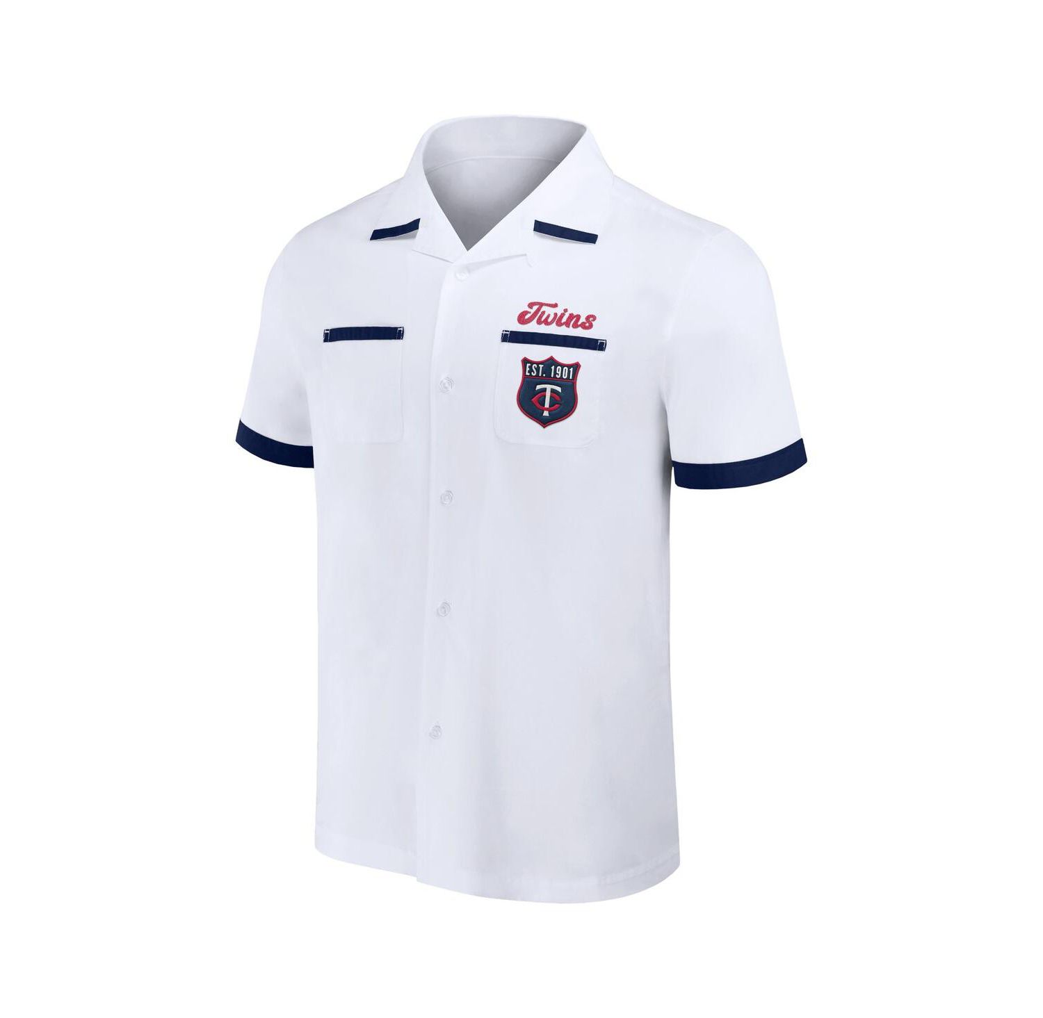 Men's Darius Rucker Collection By White Minnesota Twins Bowling Button-Up Shirt