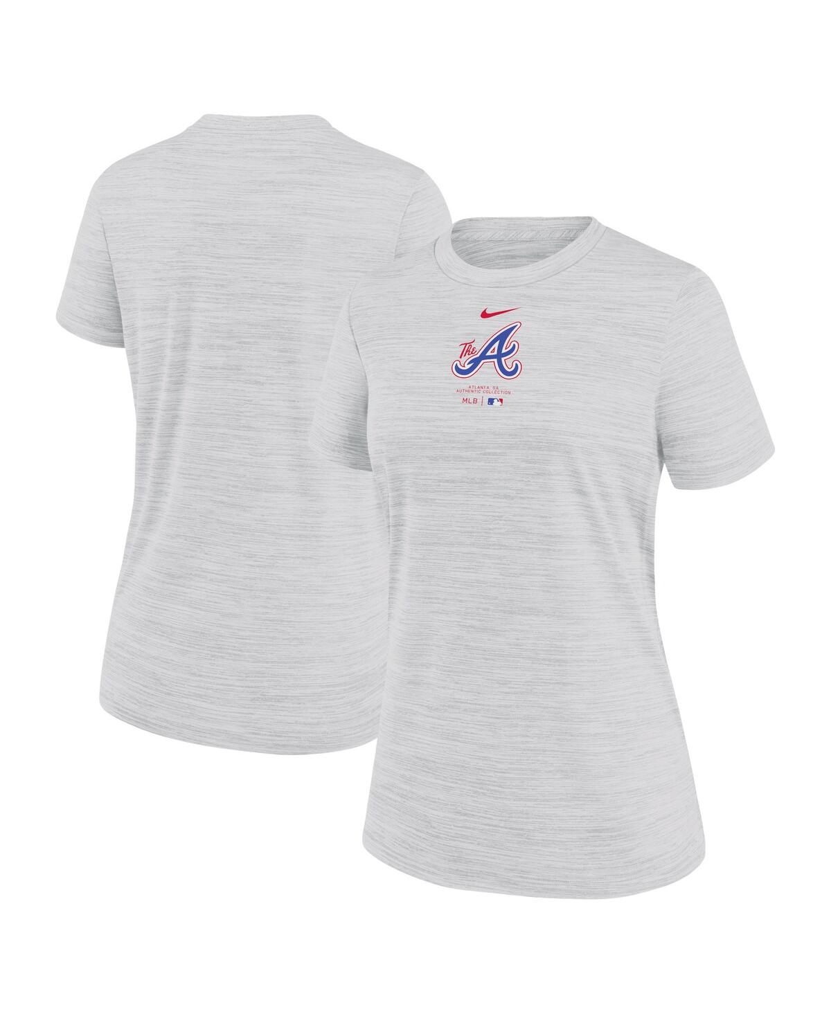 Shop Nike Women's  White Atlanta Braves City Connect Practice Velocity T-shirt