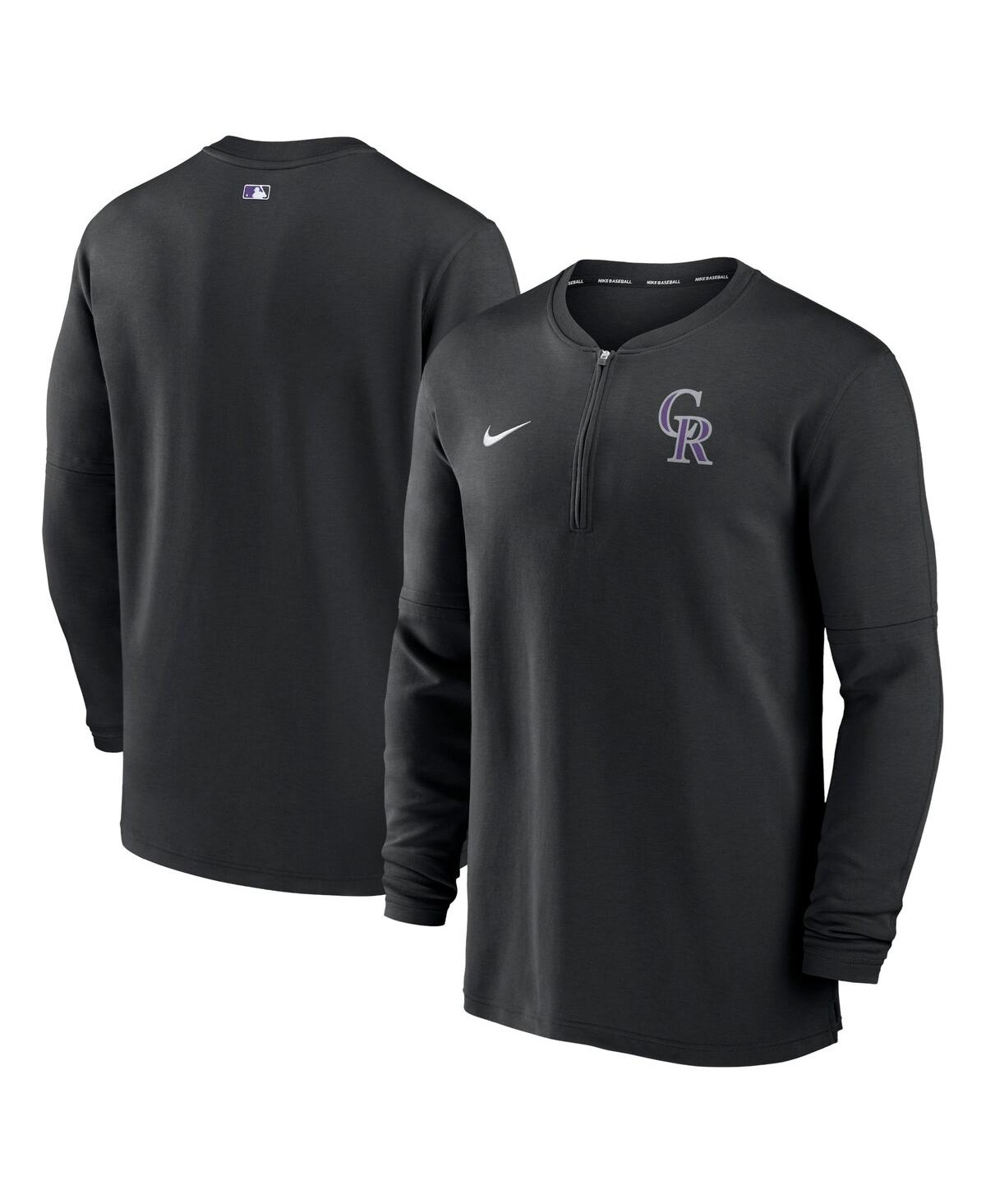 Nike Men's  Black Colorado Rockies Authentic Collection Game Time Performance Quarter-zip Top