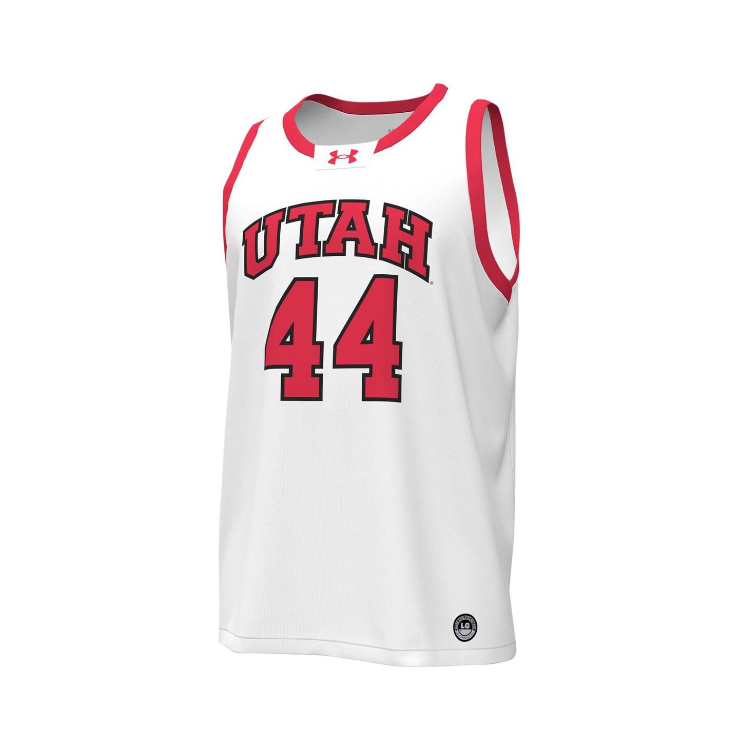 Мужской топ Under Armour #44 White Utah Utes Replica Basketball Jersey — фото 2
