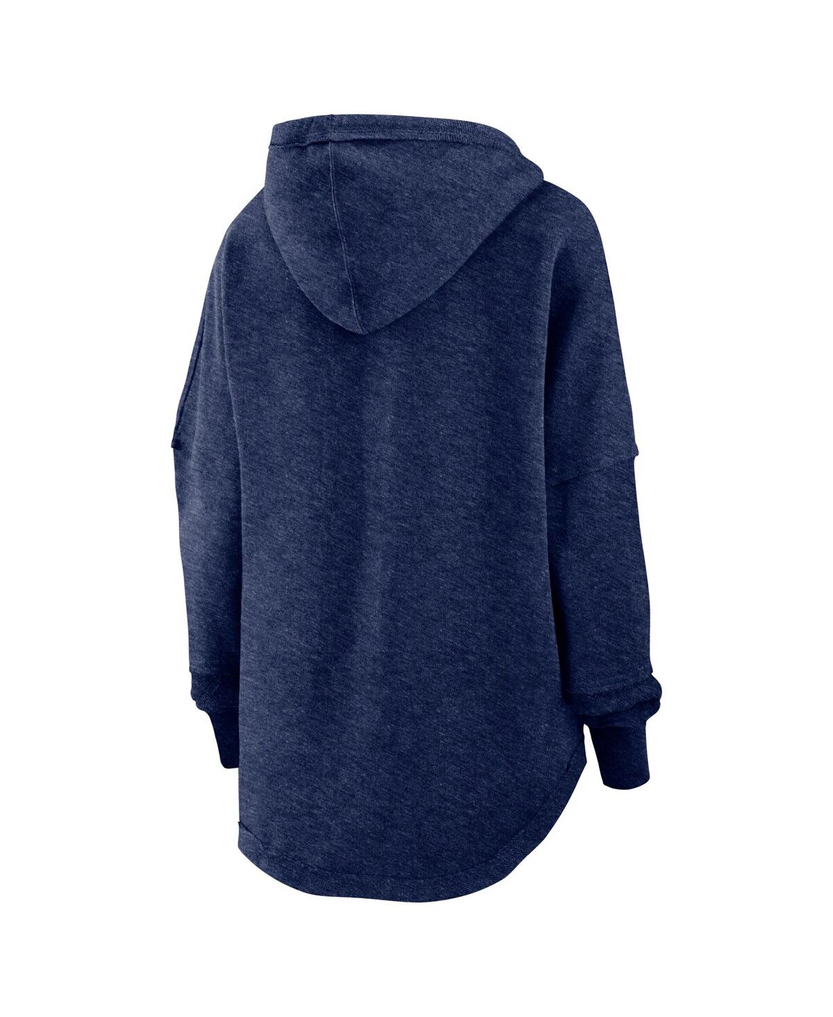 Women's FanaticsDistressed Washington Capitals Lux Lounge Helmet Arch Pullover Hoodie - Heather Navy