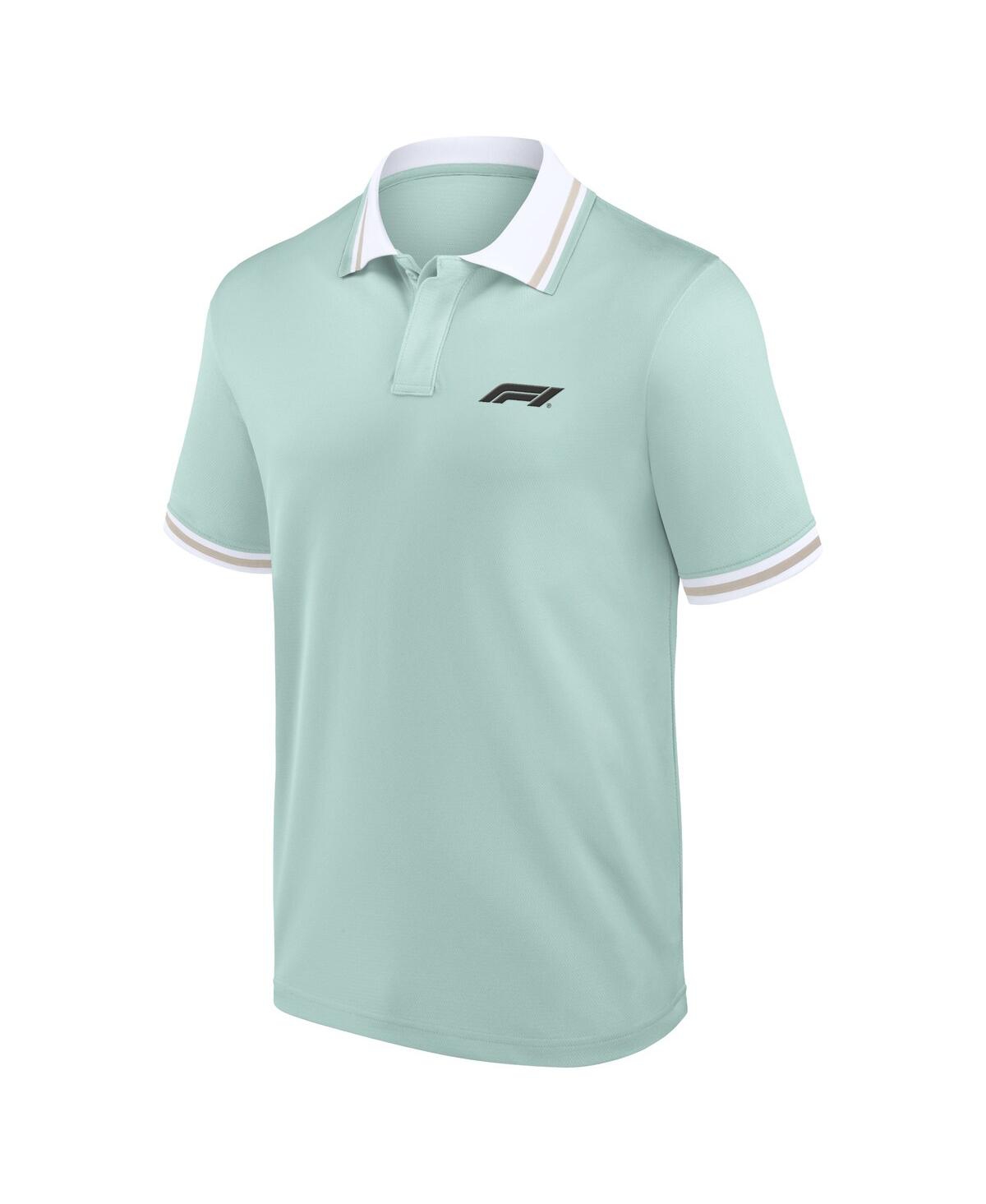 Shop Fanatics Men's  Green Formula 1 Merchandise Liquify Badge Textured Polo Shirt