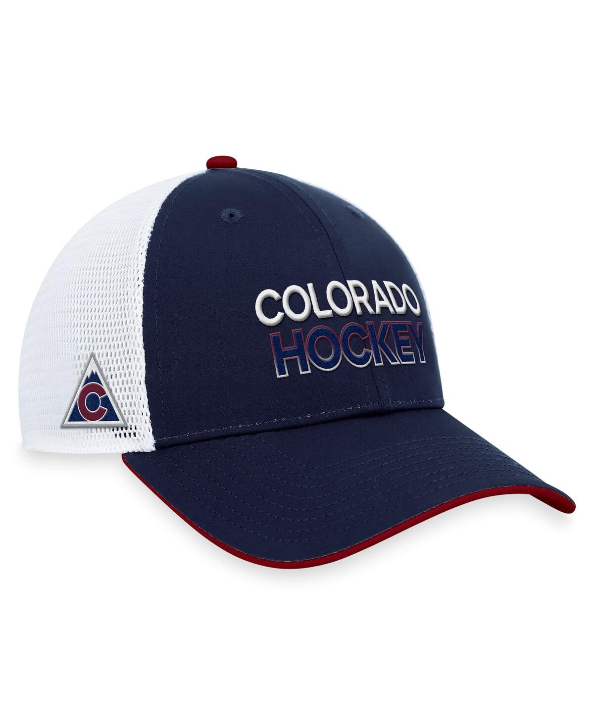 Fanatics Men's  Navy, White Colorado Avalanche Authentic Pro Alternate Jersey Adjustable Trucker Hat In Navy,white