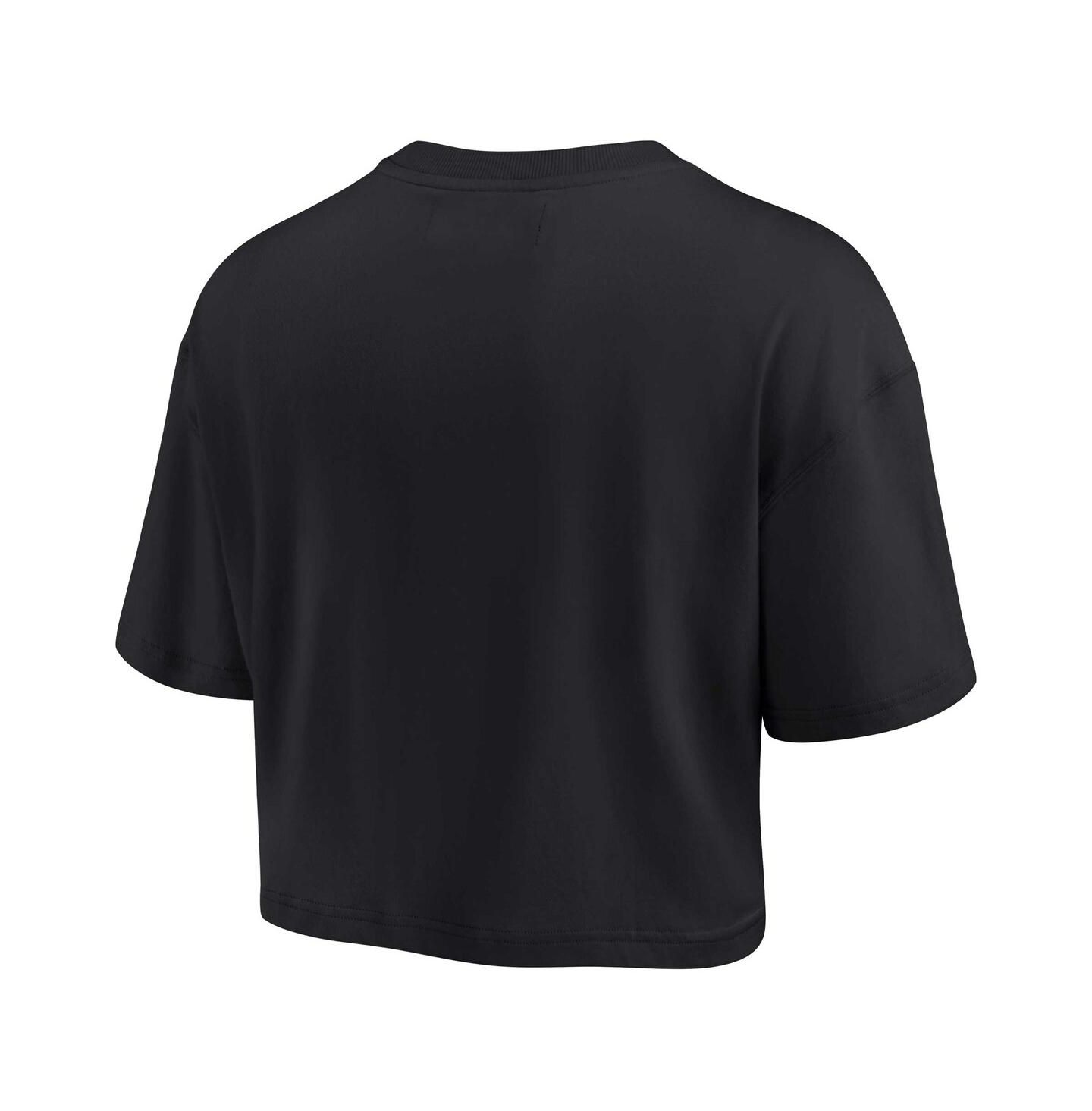 Женская футболка Fanatics Signature Black Philadelphia 76ers Super Soft Boxy Cropped — фото 3