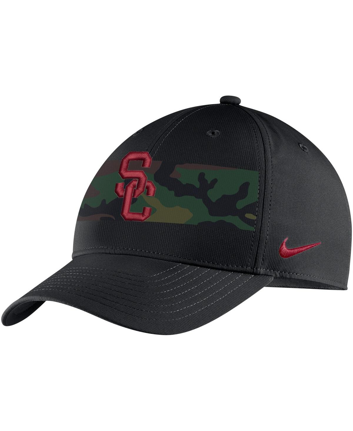Shop Nike Men's  Black Usc Trojans Military-inspired Pack Camo Legacy91 Adjustable Hat
