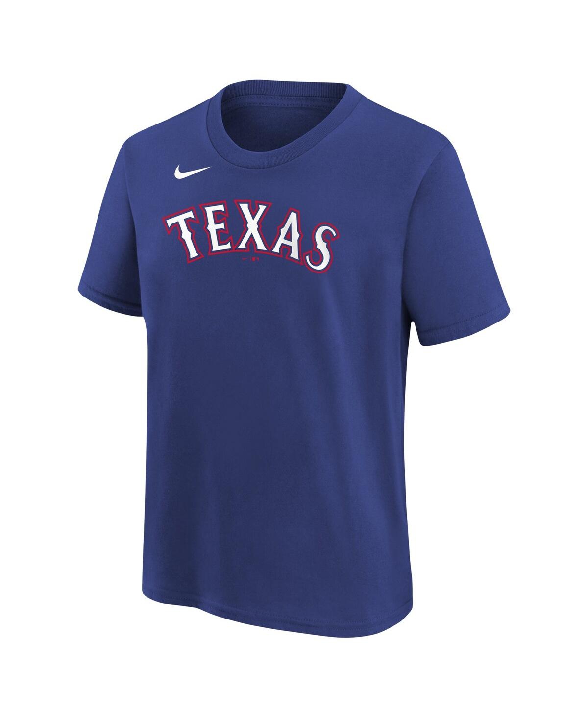 Shop Nike Big Boys  Ezequiel Duran Royal Texas Rangers Name And Number T-shirt