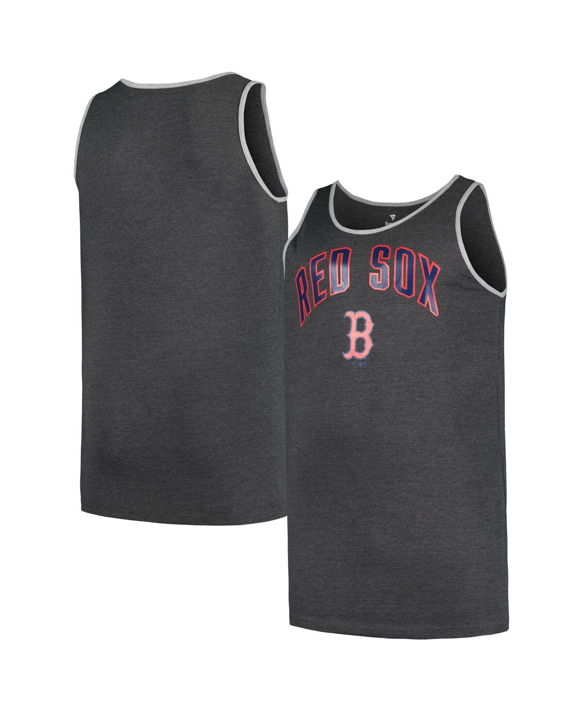 PROFILE MEN'S PROFILE HEATHER CHARCOAL BOSTON RED SOX BIG AND TALL ARCH OVER LOGO TANK TOP