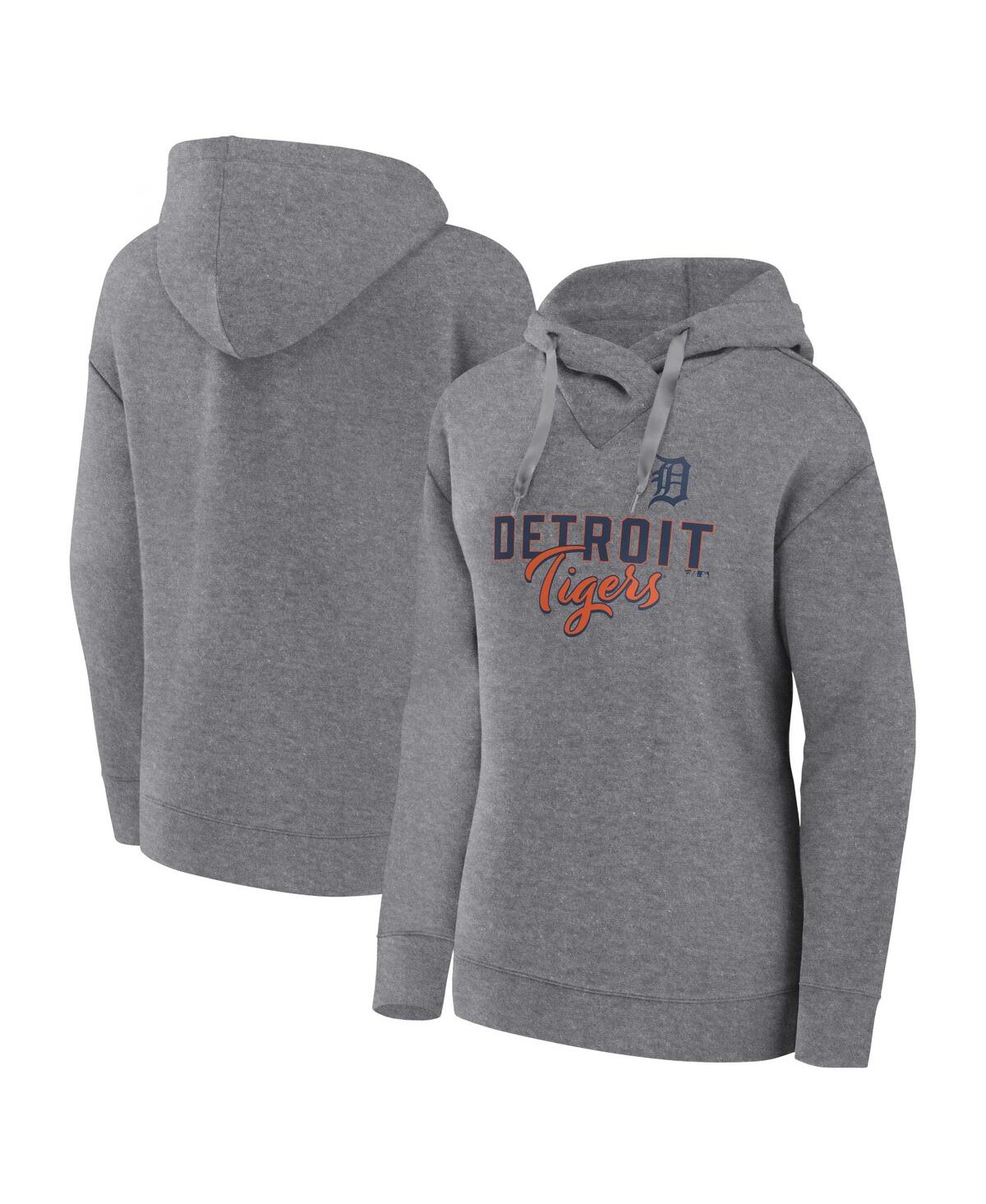 PROFILE WOMEN'S PROFILE HEATHER GRAY DETROIT TIGERS PLUS SIZE PULLOVER HOODIE