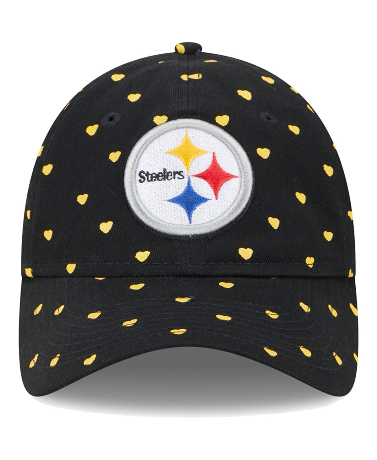 Shop New Era Girls Youth  Black Pittsburgh Steelers Hearts 9twenty Adjustable Hat