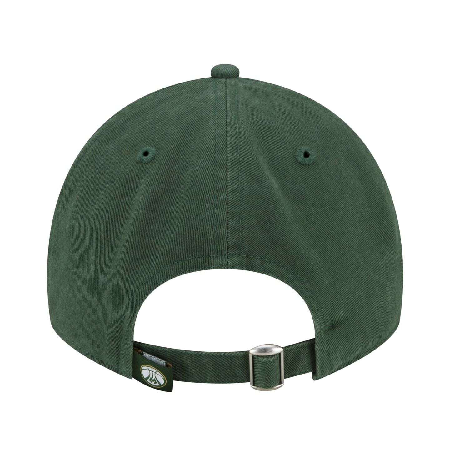 Мужская кепка New Era Hunter Green Milwaukee Bucks Team 2.0 9TWENTY Adjustable Hat — фото 2