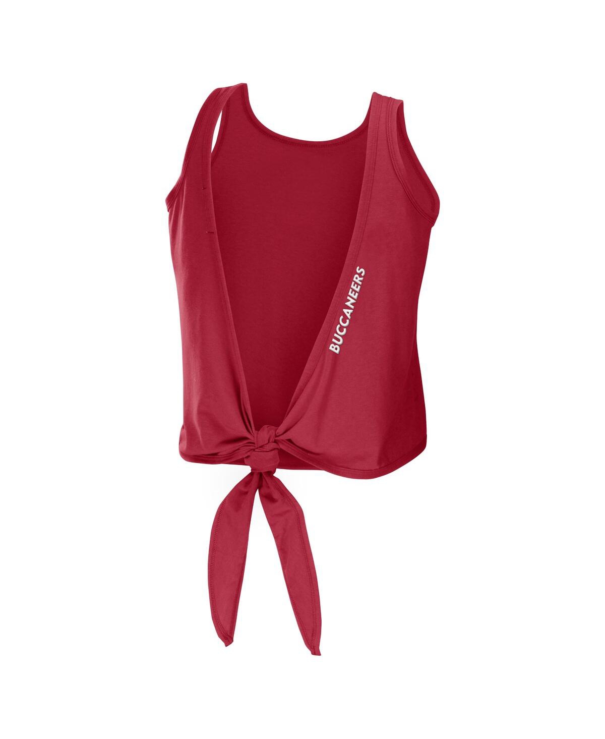 Shop Wear By Erin Andrews Women's  Red Tampa Bay Buccaneers Open Back Twist Tie Tank Top