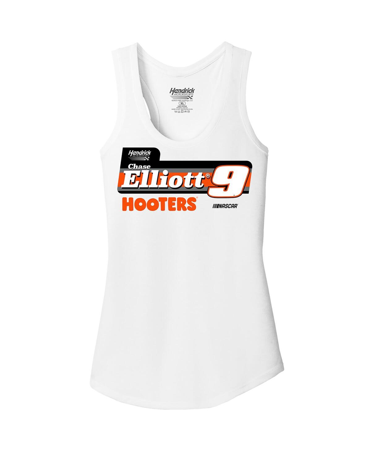 Shop Hendrick Motorsports Team Collection Women's  White Chase Elliott Hooters Racer Back Tank Top