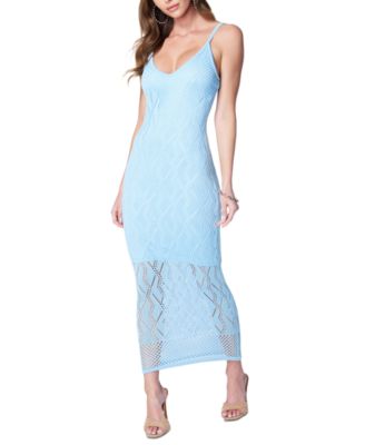 Bebe - Women's Crochet Bodycon Midi Dress