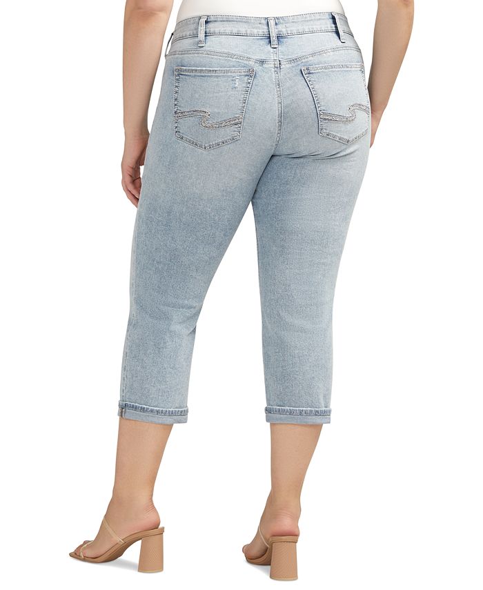 Silver Jeans Co. Plus Size Britt HighRise CurvyFit Capri Jeans Macy's