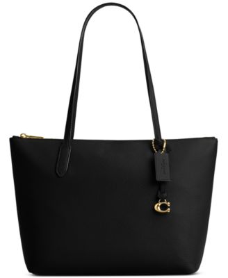 Coach leather tote on sale bag