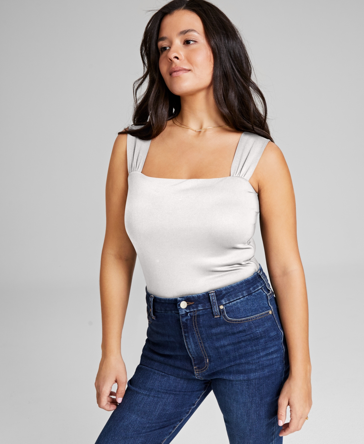 And Now This Women's Double Layered Sleeveless Bodysuit, Created For Macy's In Palomino