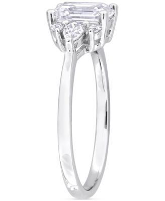 Moissanite (1-3/8 ct. t.w.) Octagon-Cut Cluster Engagement Ring in Sterling Silver
