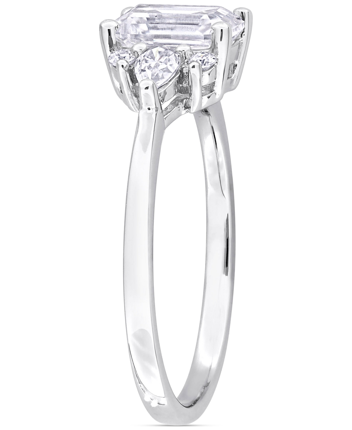 (1-3/8 ct. t.w.) Octagon-Cut Cluster Engagement Ring in Sterling Silver - Moissanite