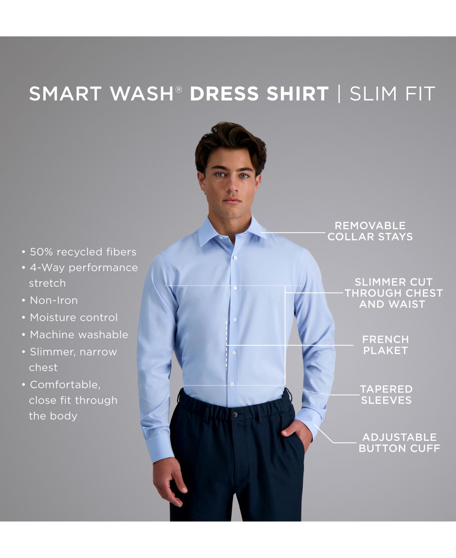 Men’s Smart Wash® Slim Fit Dress Shirt