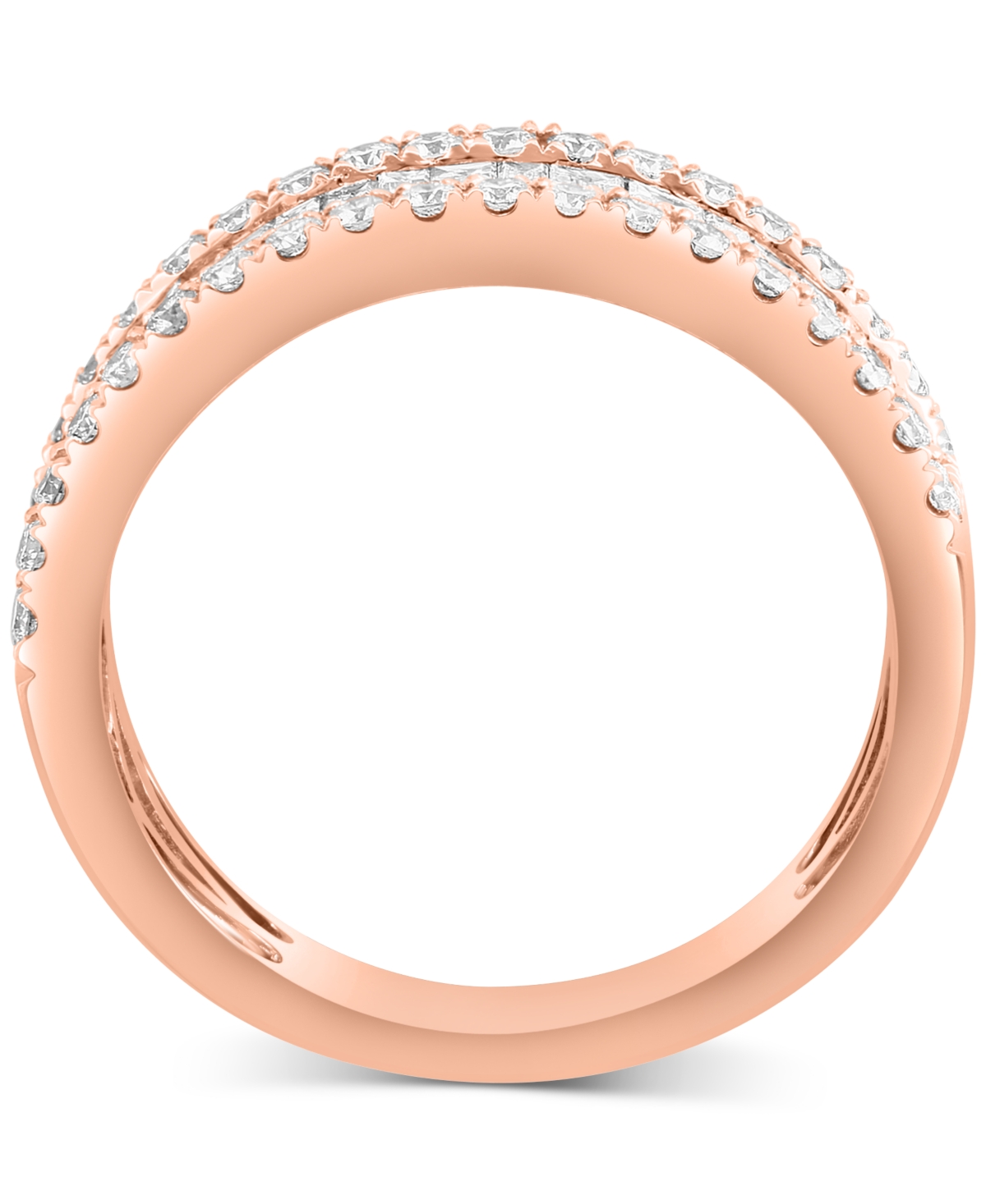 Effy Diamond Baguette & Round Band (7/8 ct. t.w.) in 14k White Gold (Also available in 14k Gold)