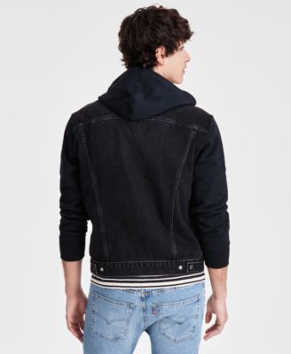 Men's Hybrid Hoodie Non-Stretch Denim Trucker Jacket