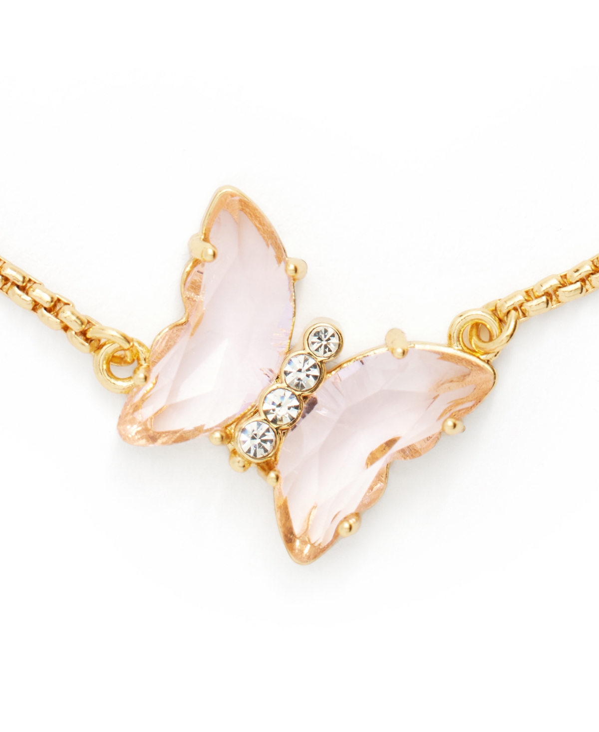 Shop Kleinfeld Faux Stone Butterfly Delicate Bracelet In Pink,gold