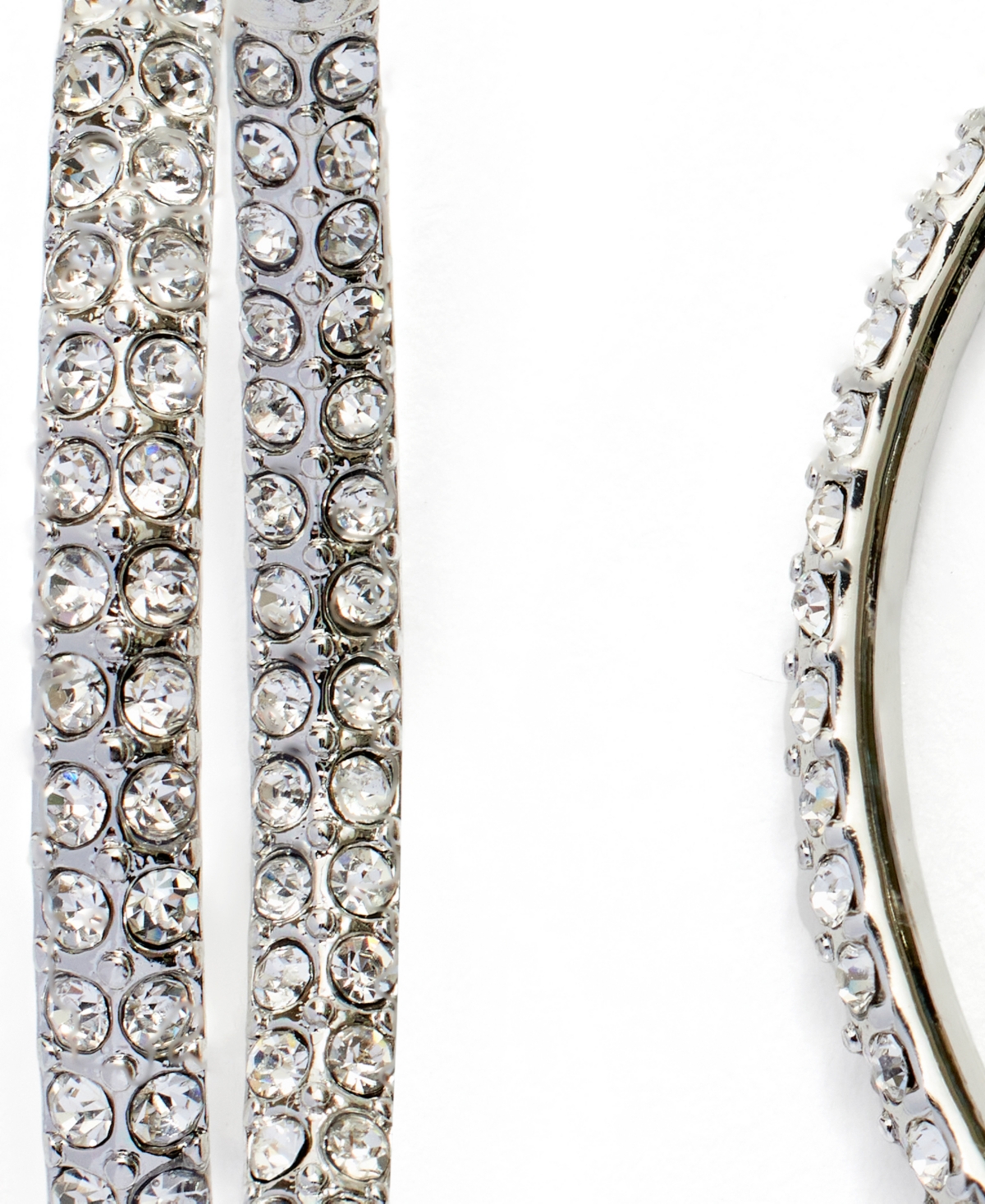 Kleinfeld Faux Stone Pave Hoop Earrings - Rhodium
