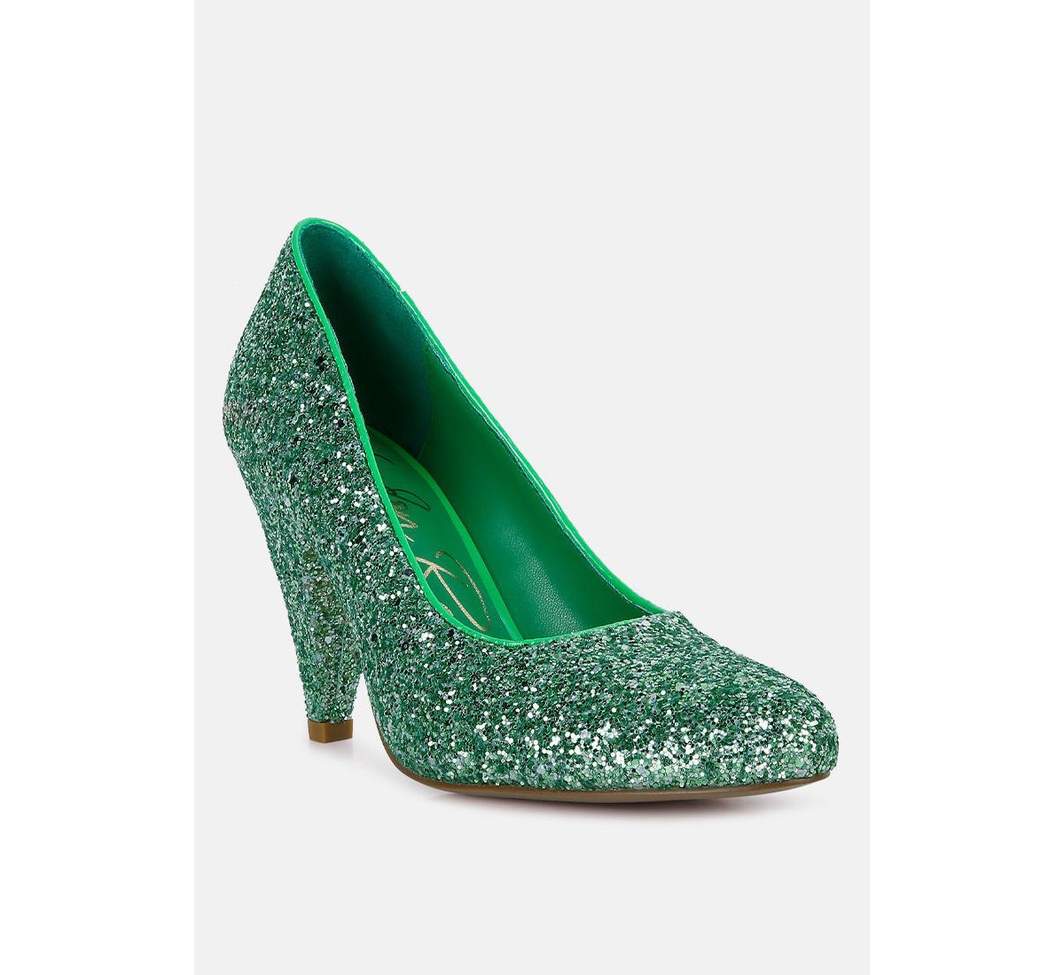 London Rag Sugar Plum Glitter Conical Heel Pumps