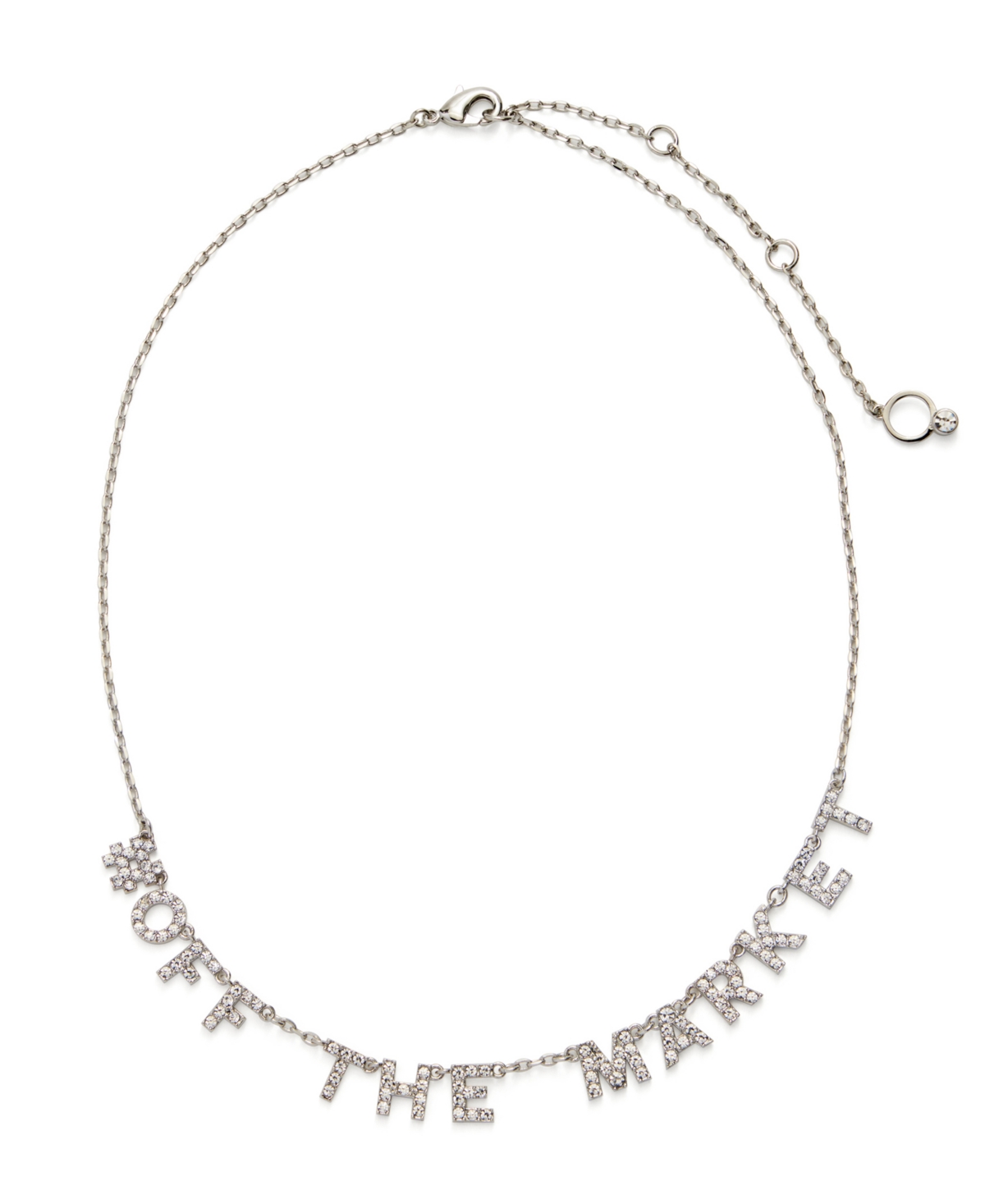 Faux Stone Pave Off The Market Bib Necklace - Crystal, Rhodium
