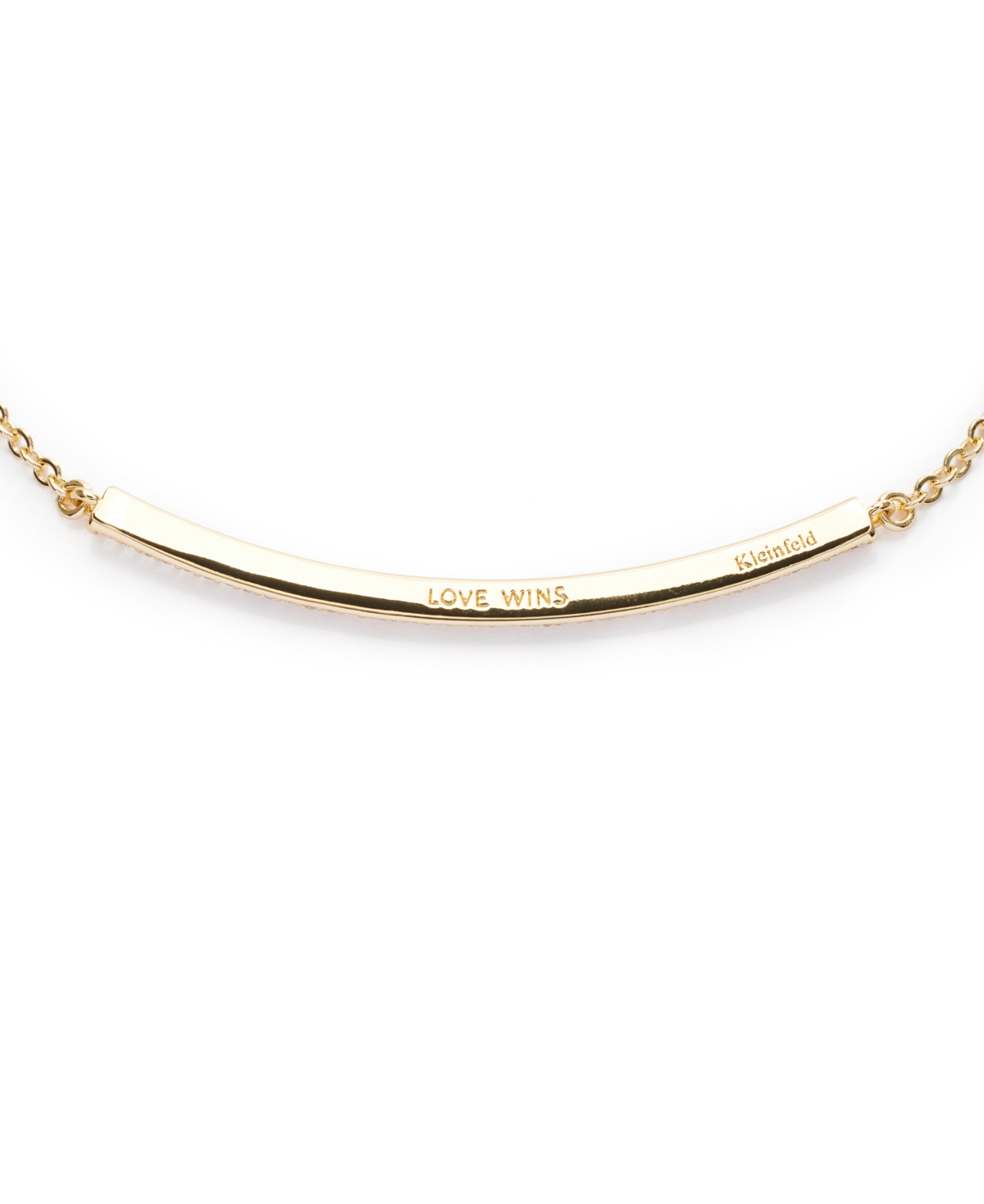 Shop Kleinfeld Faux Stone Pave Bar Delicate Necklace In Crystal,gold