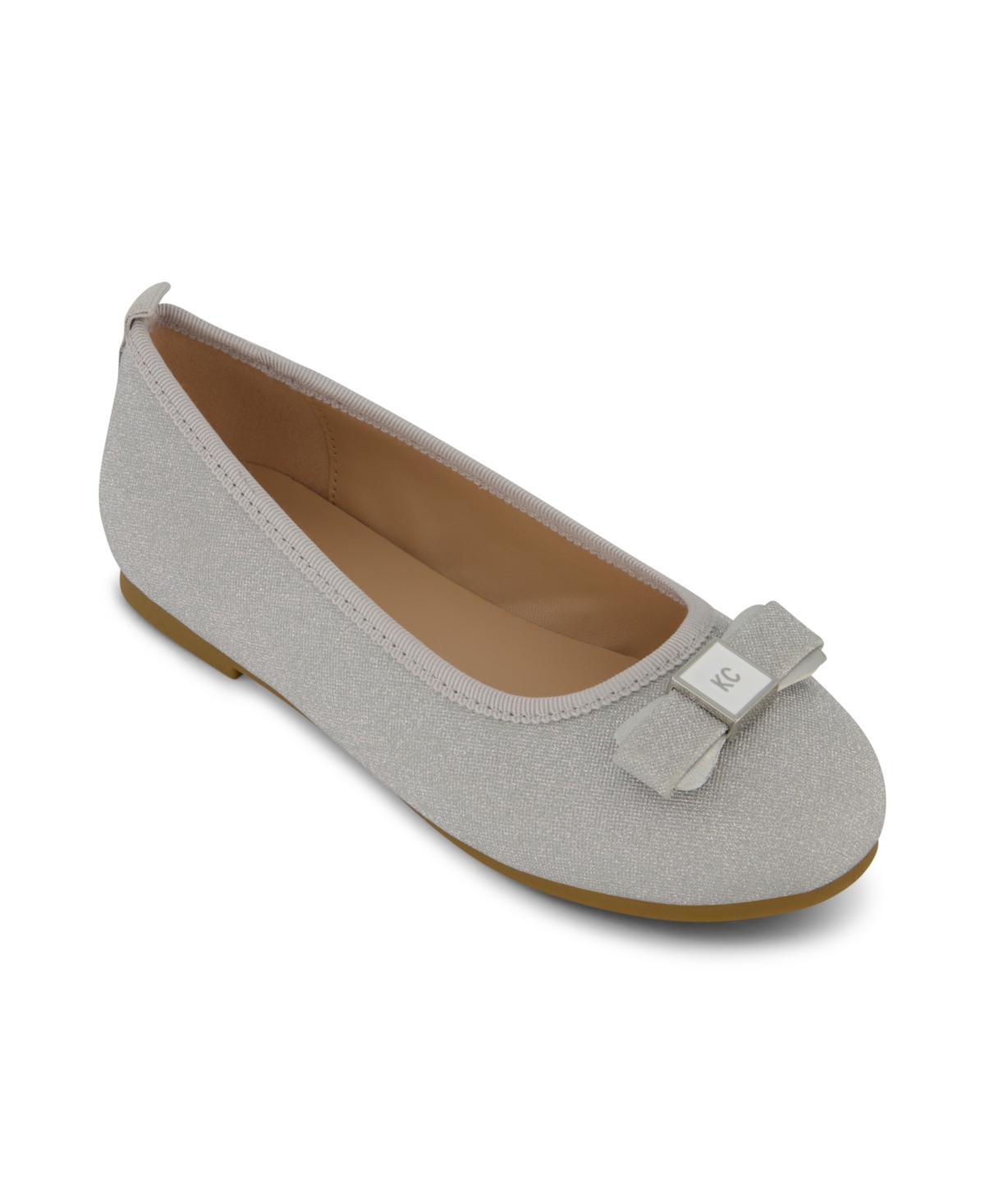 Kenneth Cole New York Kids' Little And Big Girls Daisy Rylee Ballet Flat Shoes In Silver