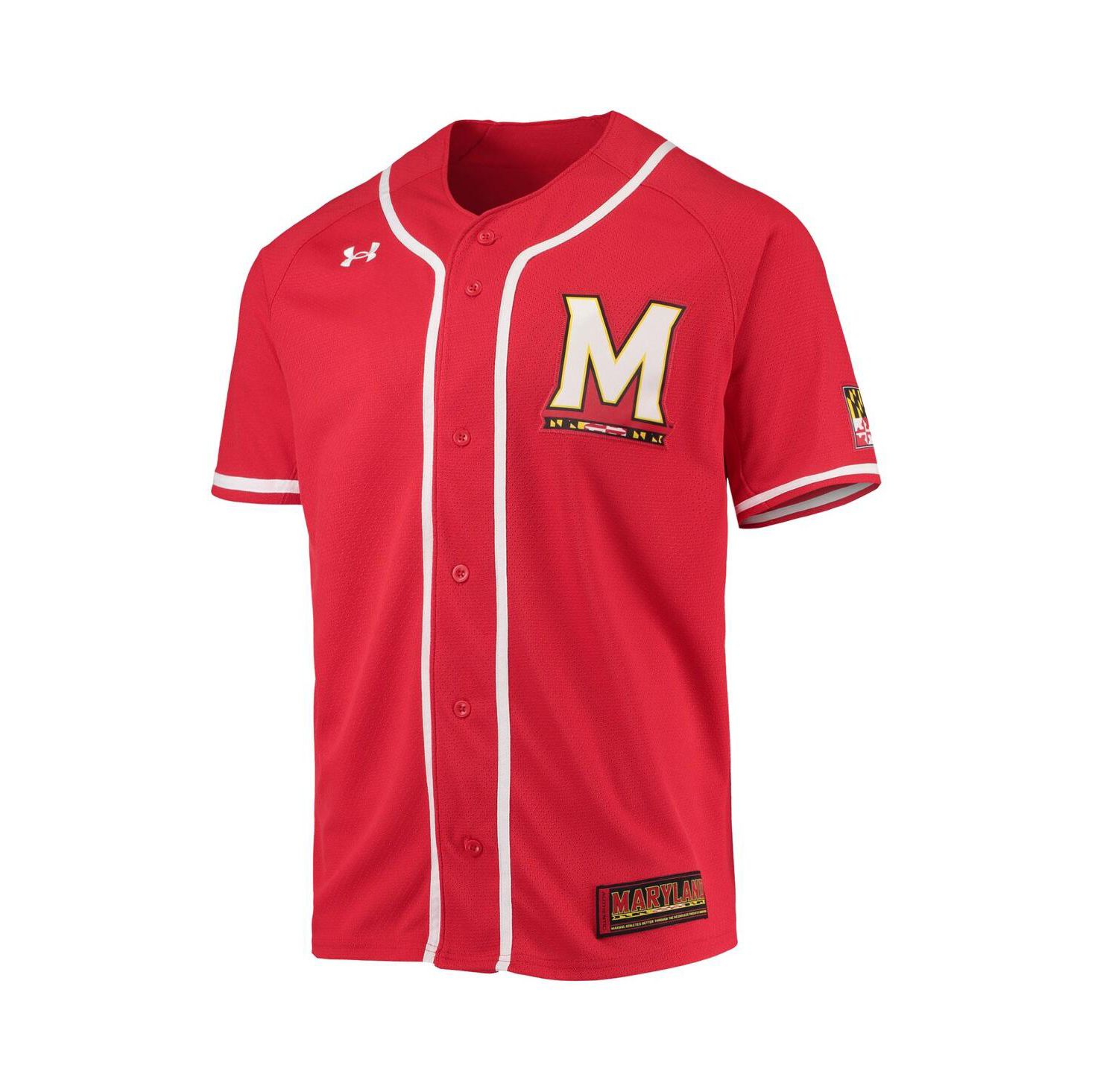 Men's Red Maryland Terrapins Replica Baseball Jersey