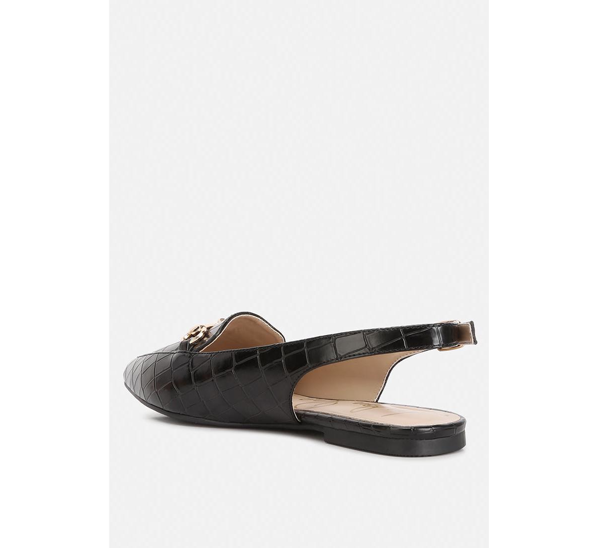 London Rag Trempe Croc Slingback Flat Sandals