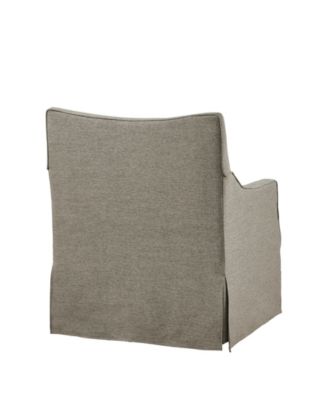 London 28"W Upholstered Skirted Swivel Armchair with Lumbar Pillow
