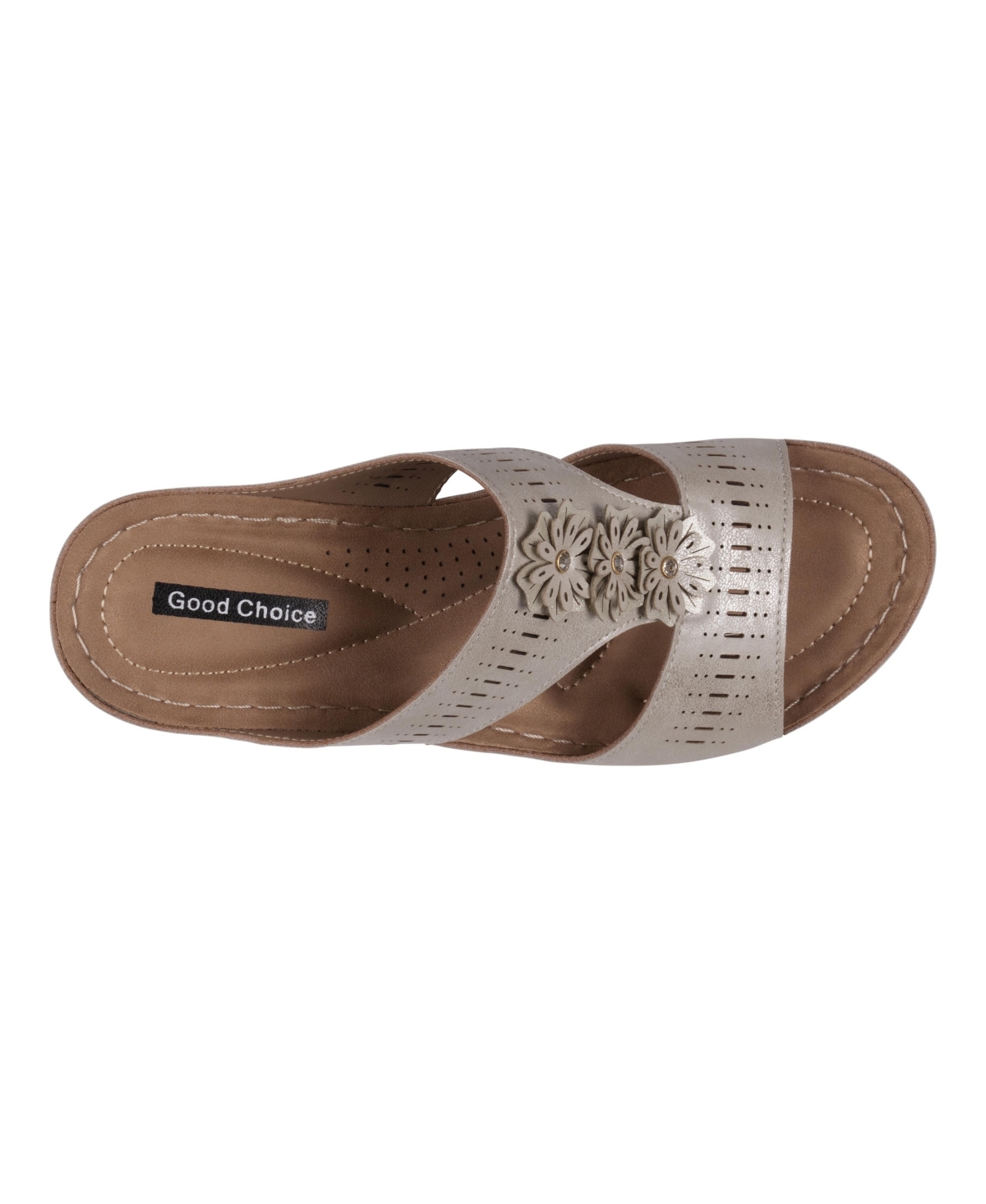 Gc Shoes Women's Lisette Flower Perforated Wedge Sandals