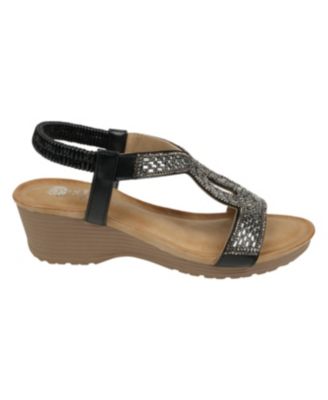 Women's Celestia Embellished Cut Out Slingback Wedge Sandals