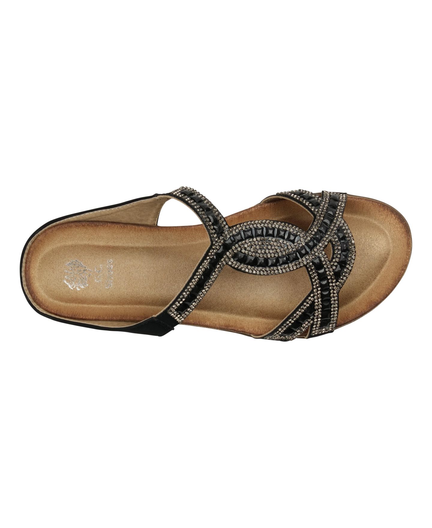 Женские сандалии GC Shoes Alora Embellished Slide Flat, цвет: Чёрный — фото 4