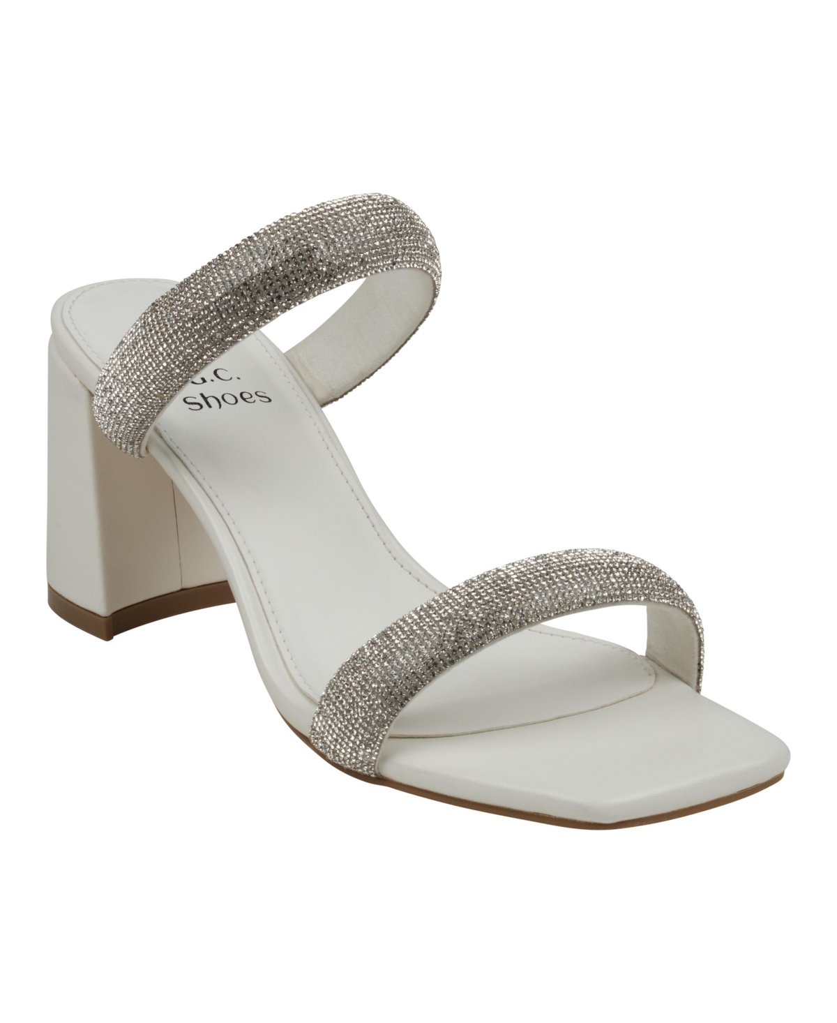 Gc Shoes Women's Luella Embellished Double Band Heeled Sandals In White