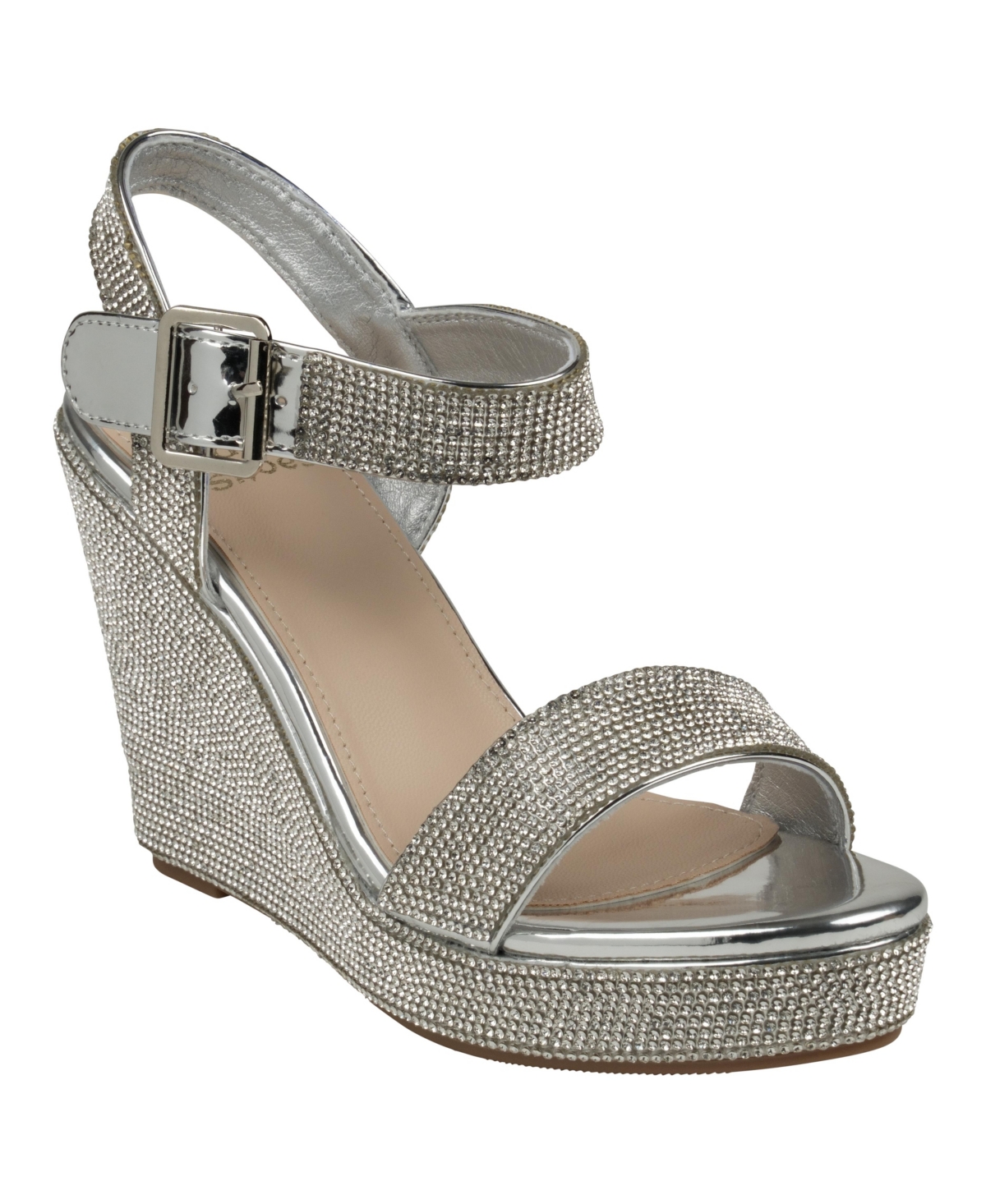 Women's Betty Embellished Wedge Slingback Wedge Sandals - Silver