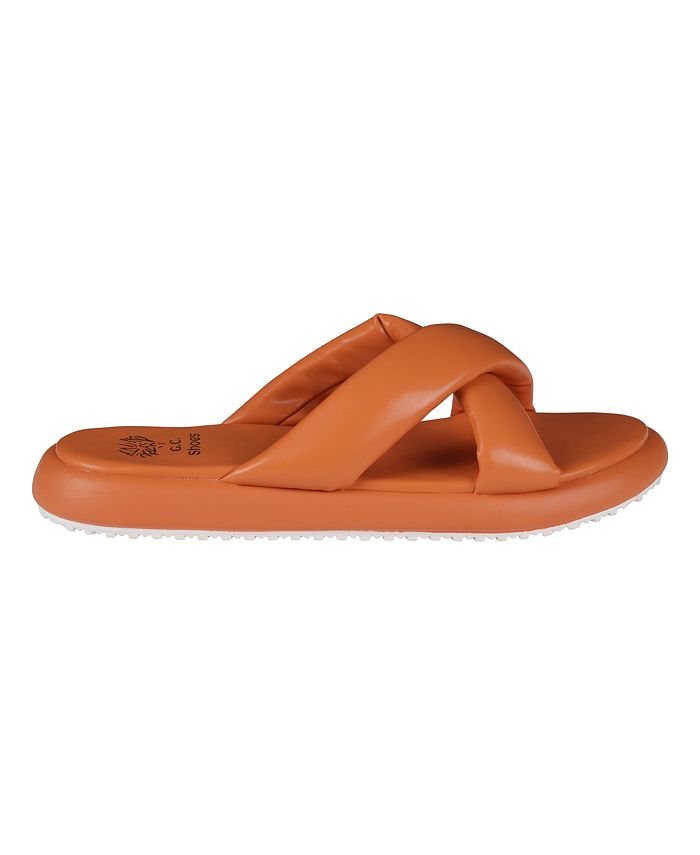 GC Shoes Women's Nalani Cross-Strap Slide Flat Sandals - Macy's