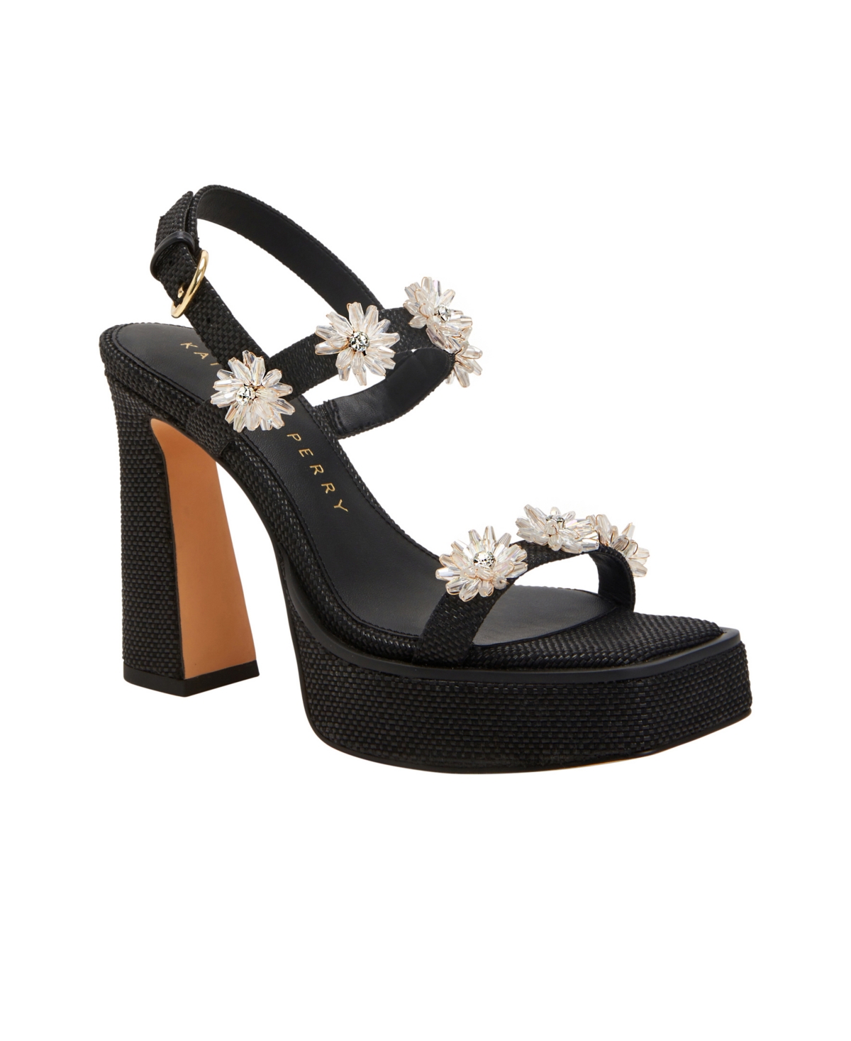 Shop Katy Perry The Steady Flower Sandal In Black