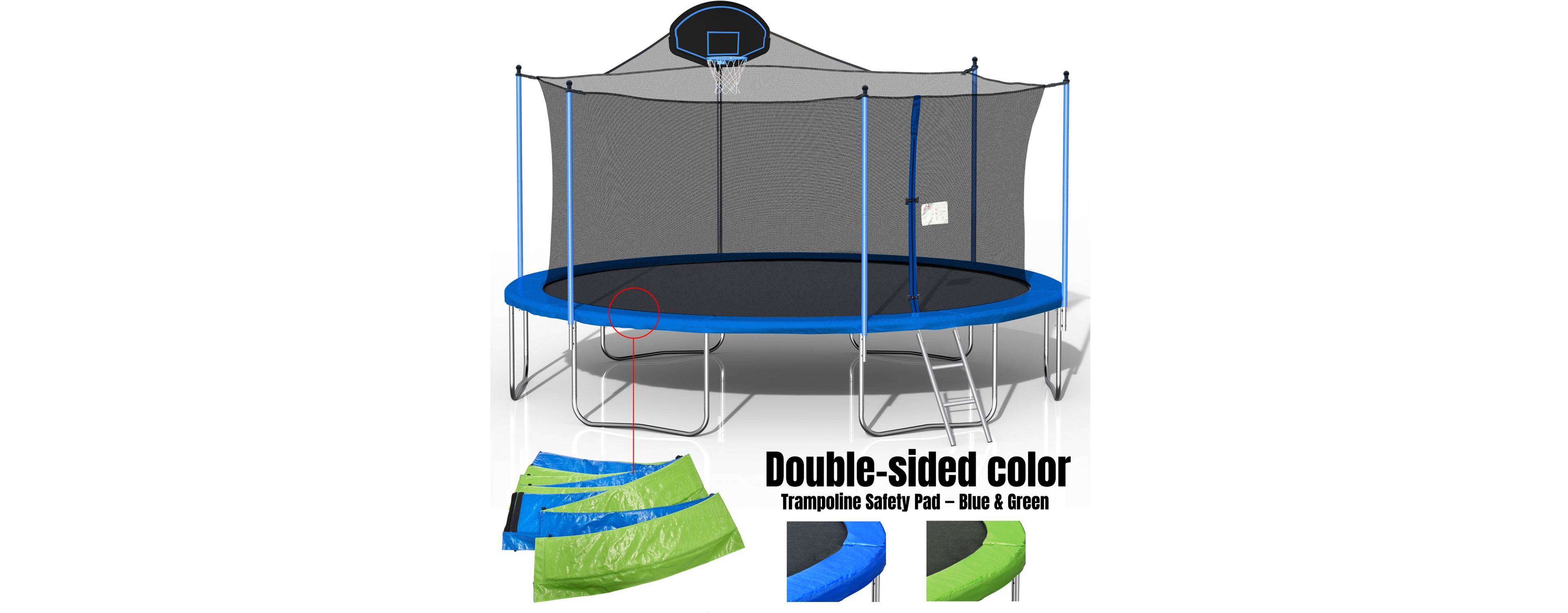 Streamdale Furniture 16FT Trampoline with Basketball Hoop & Safety Enclosure