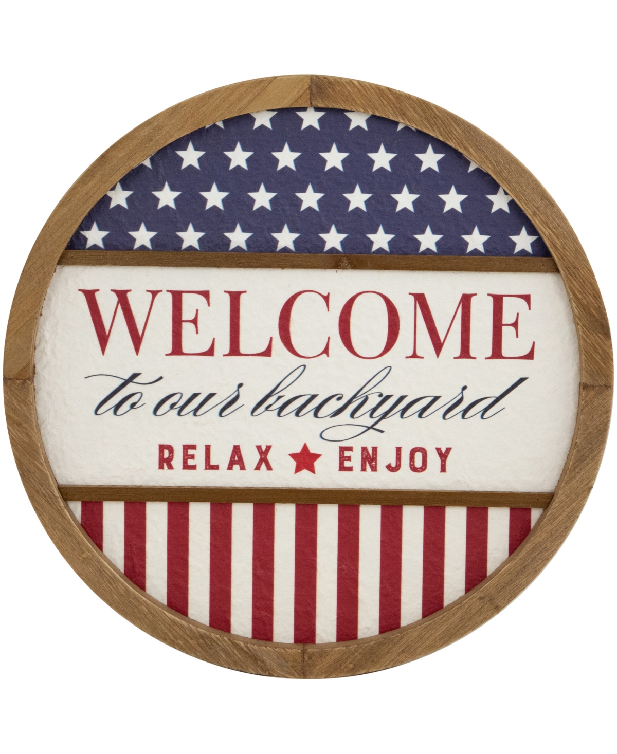 Northlight Welcome To Our Backyard Americana Framed Wall Sign, 11.75" In Red